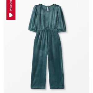 Hanna Andersson Velour Jumpsuit Dark Green Teal Size 3t